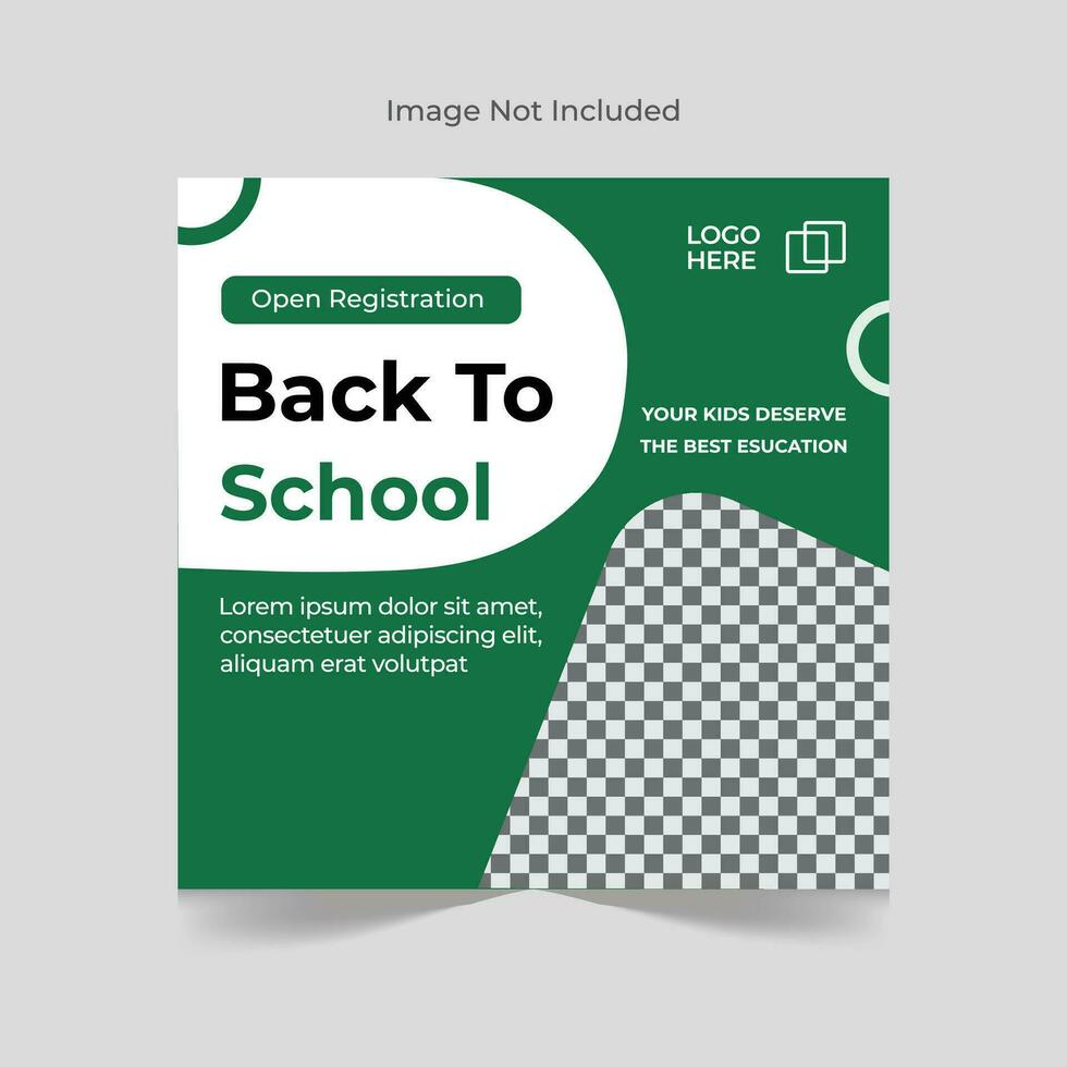 Back to school admission social media post banner design template vector