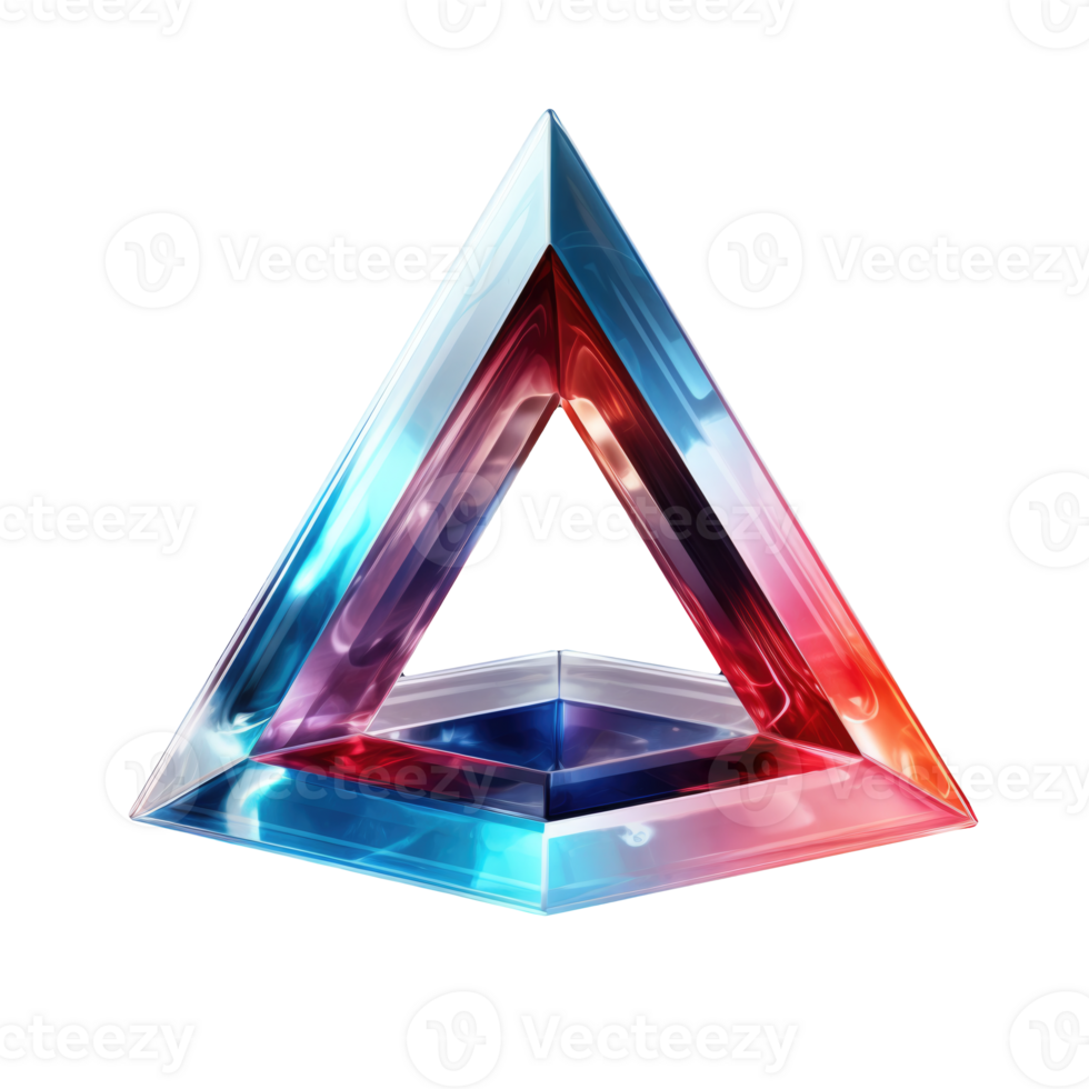 3D Iridescent Abstract Shape Isolated PNG - Generative AI