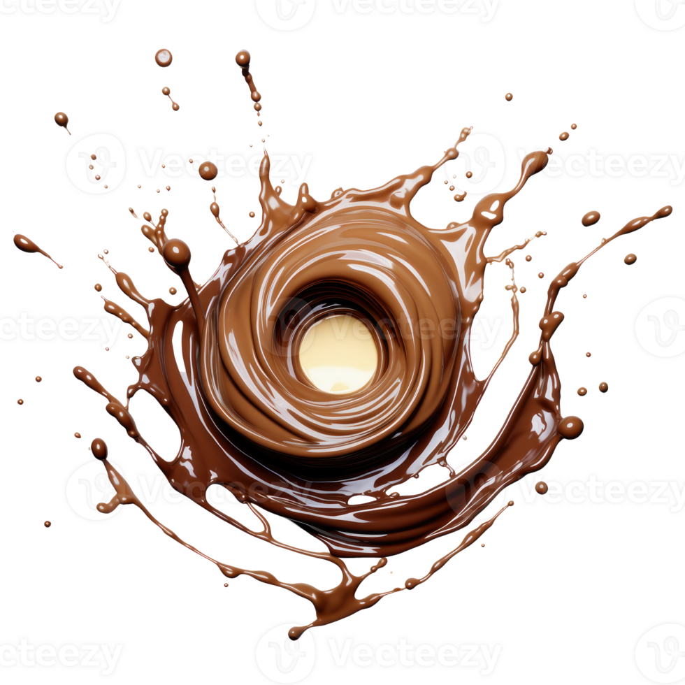 Chocolate Round Swirl 3D texture - Generative AI png