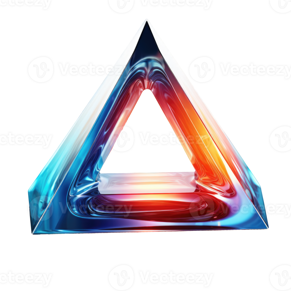 3D Iridescent Abstract Shape Isolated PNG - AI Generative