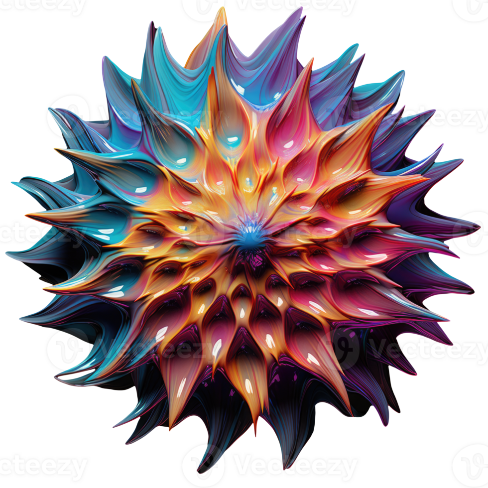 Abstract Iridescent Abstract Shape AI Generative png
