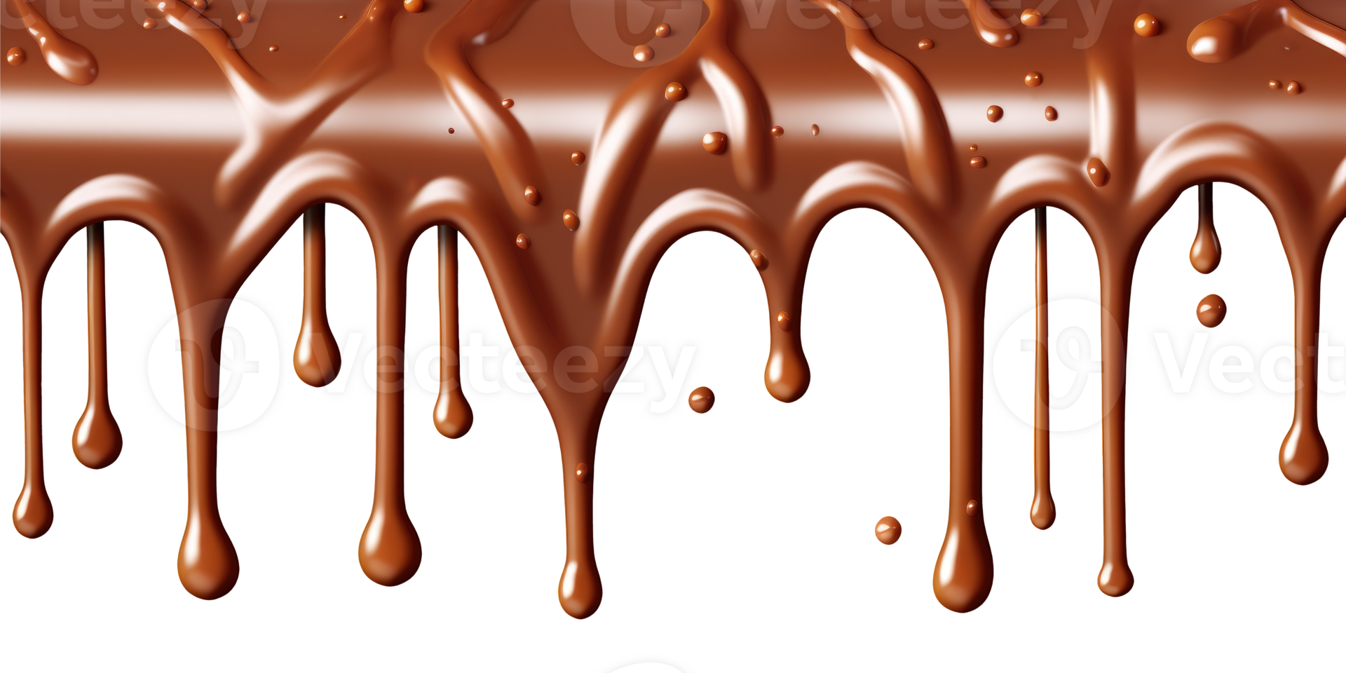 Realistic Dripping Chocolate Texture - Generative AI png