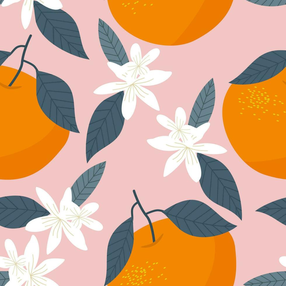 Beautiful summer oranges design pattern. summer pattern vector