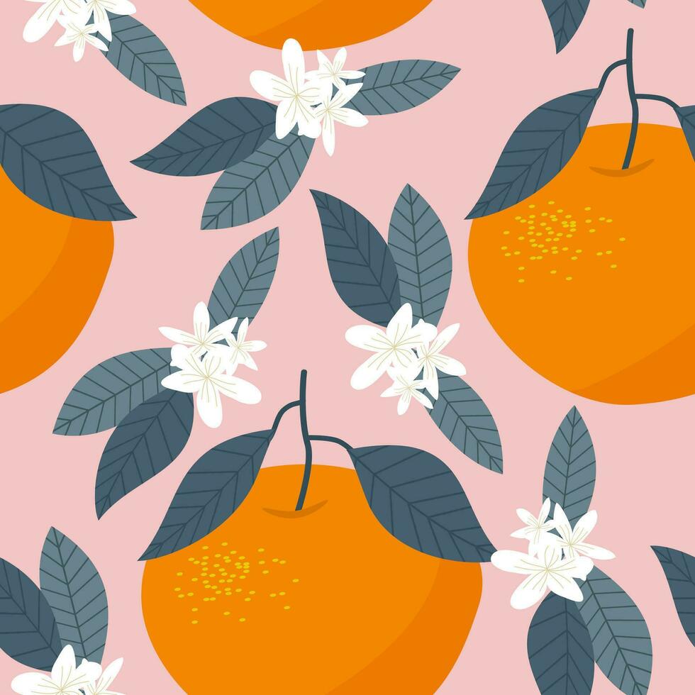 Beautiful summer oranges design pattern. summer pattern vector
