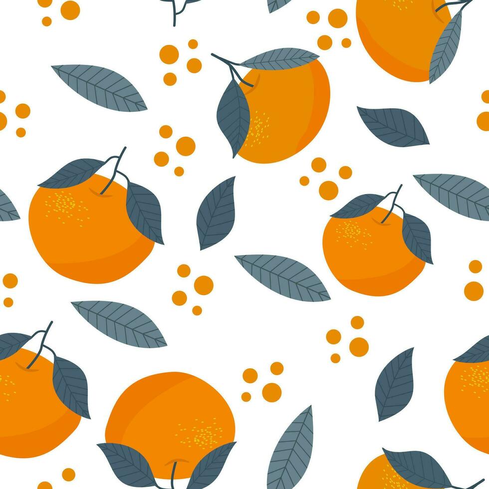 Beautiful summer oranges design pattern. summer pattern vector