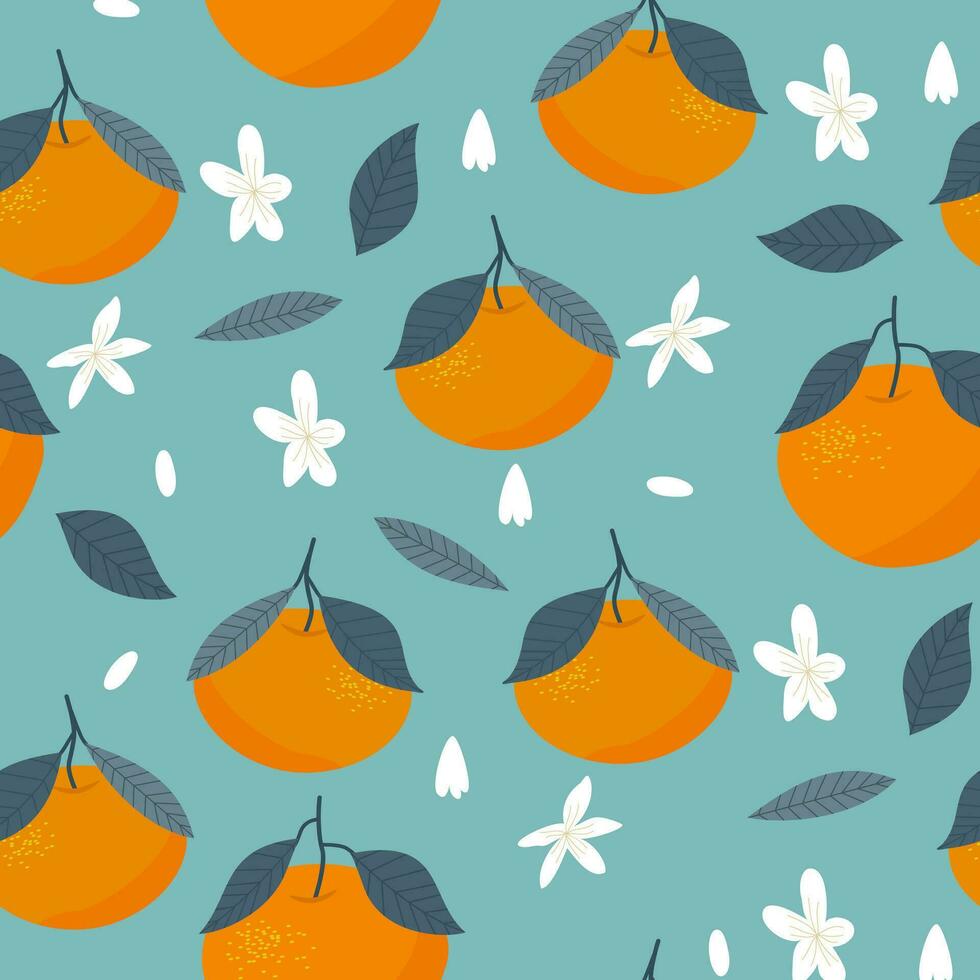 Beautiful summer oranges design pattern. summer pattern vector