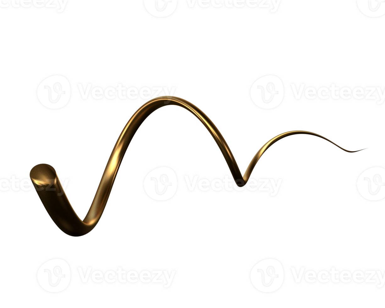 3D Decorative Golden Spirals png
