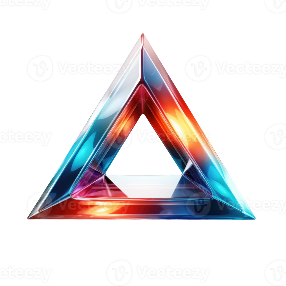 Iridescent 3D Abstract Shape Isolated AI Generative png