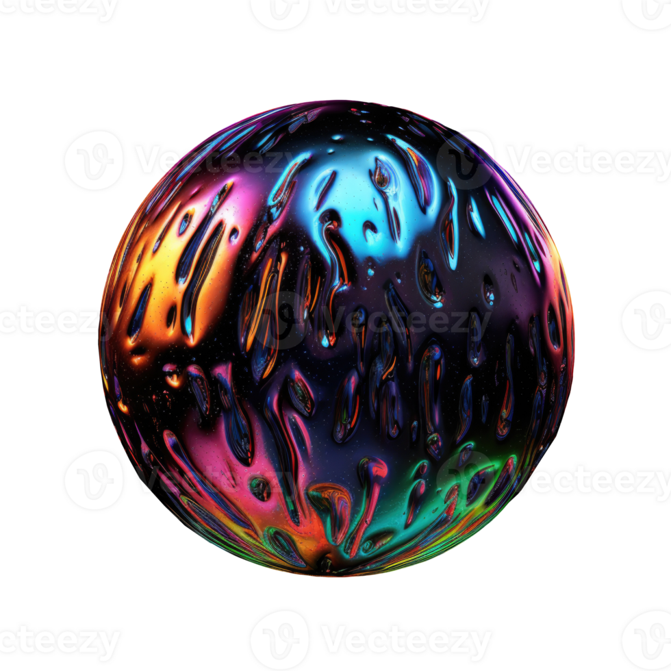 Iridescent 3D Fluid Abstract Shape Isolated AI Generative png