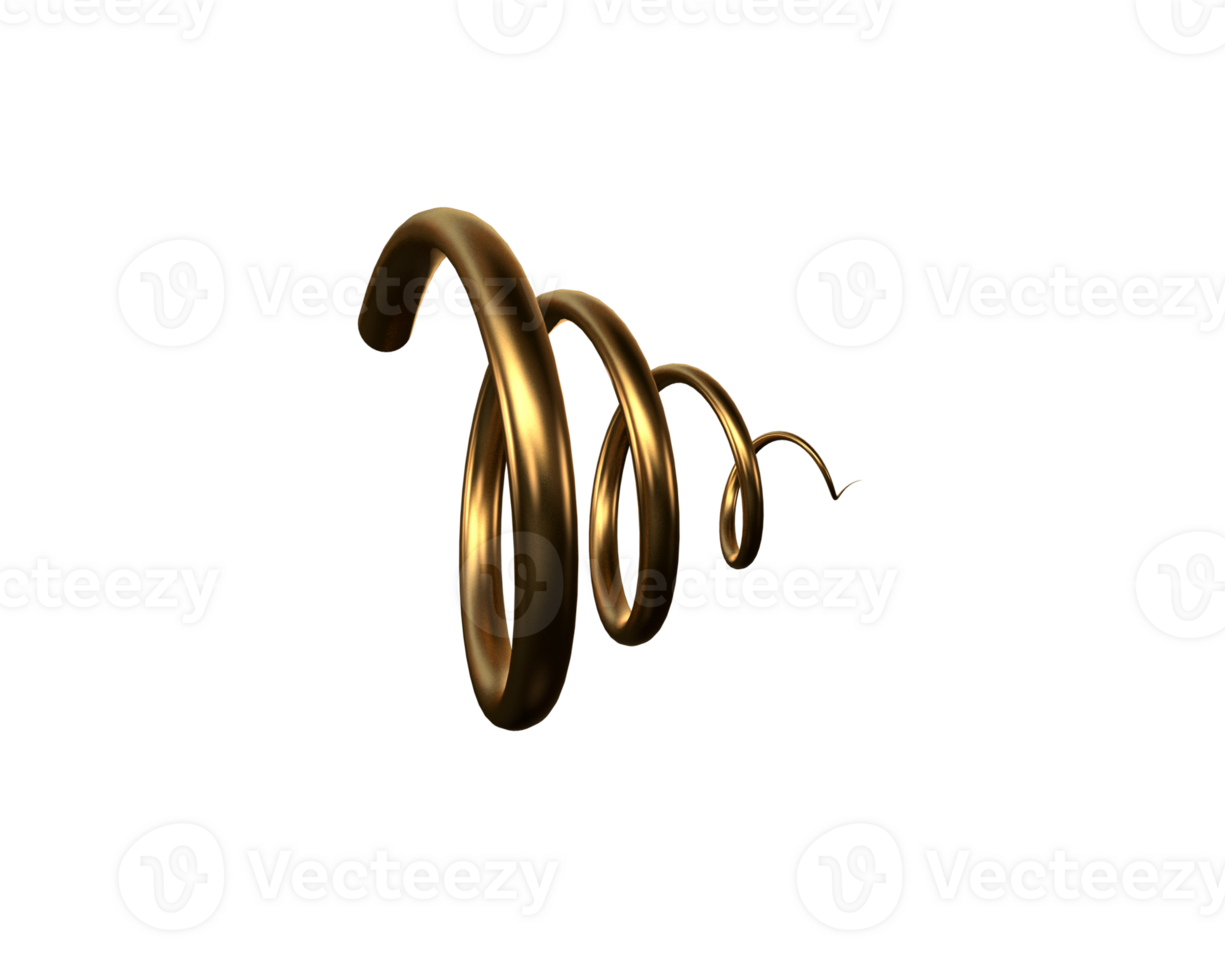 3D Decorative Golden Spirals png