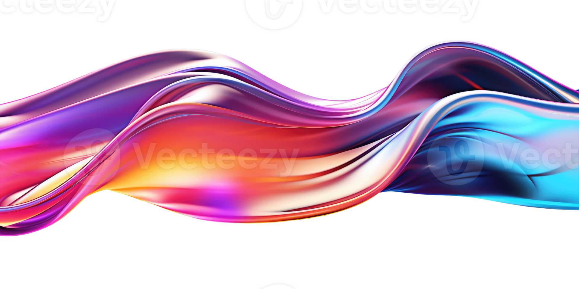 Iridescent 3D Abstract Shape Isolated AI Generative png