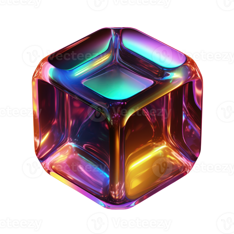 Abstract Iridescent Abstract Shape AI Generative png