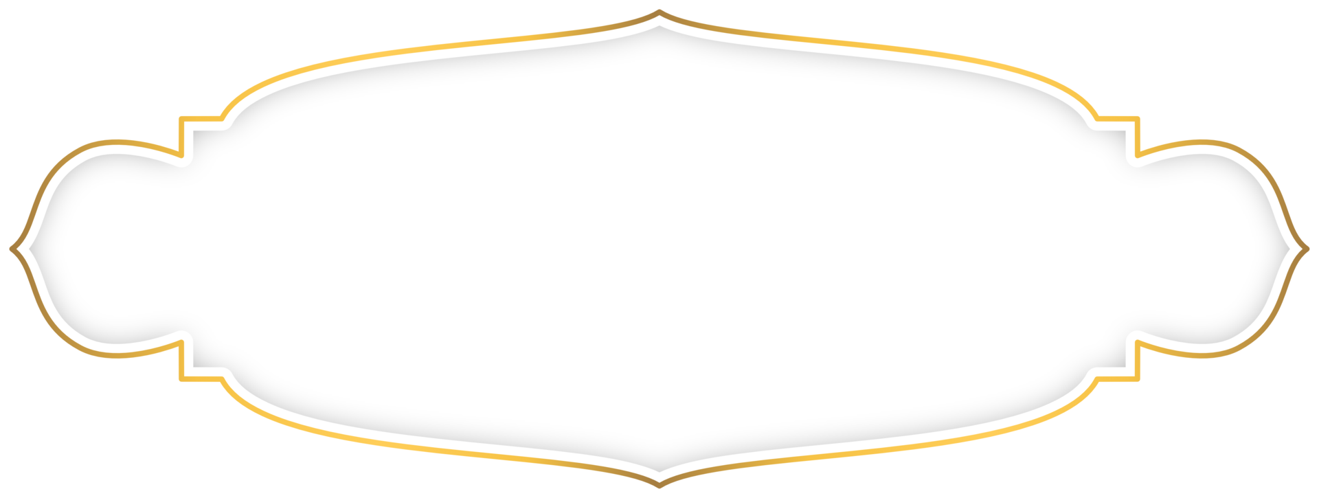 White and gold label frame border banner with shadow png