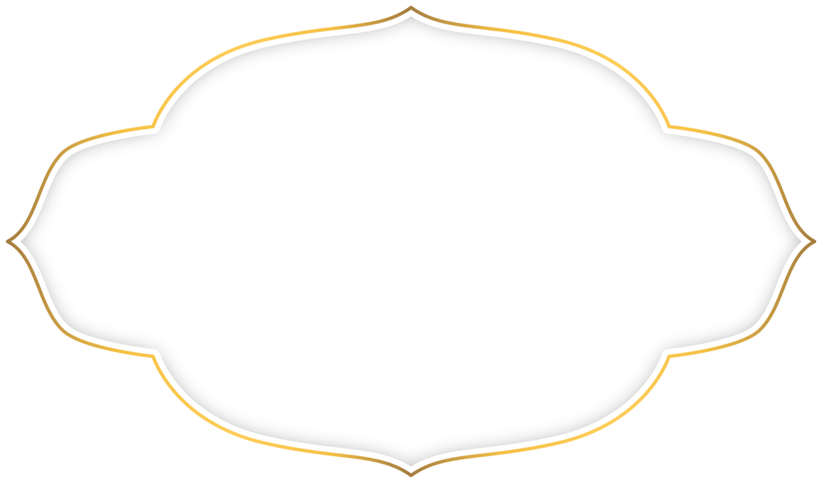 Weiß und Gold Etikette Rahmen Rand Banner mit Schatten png