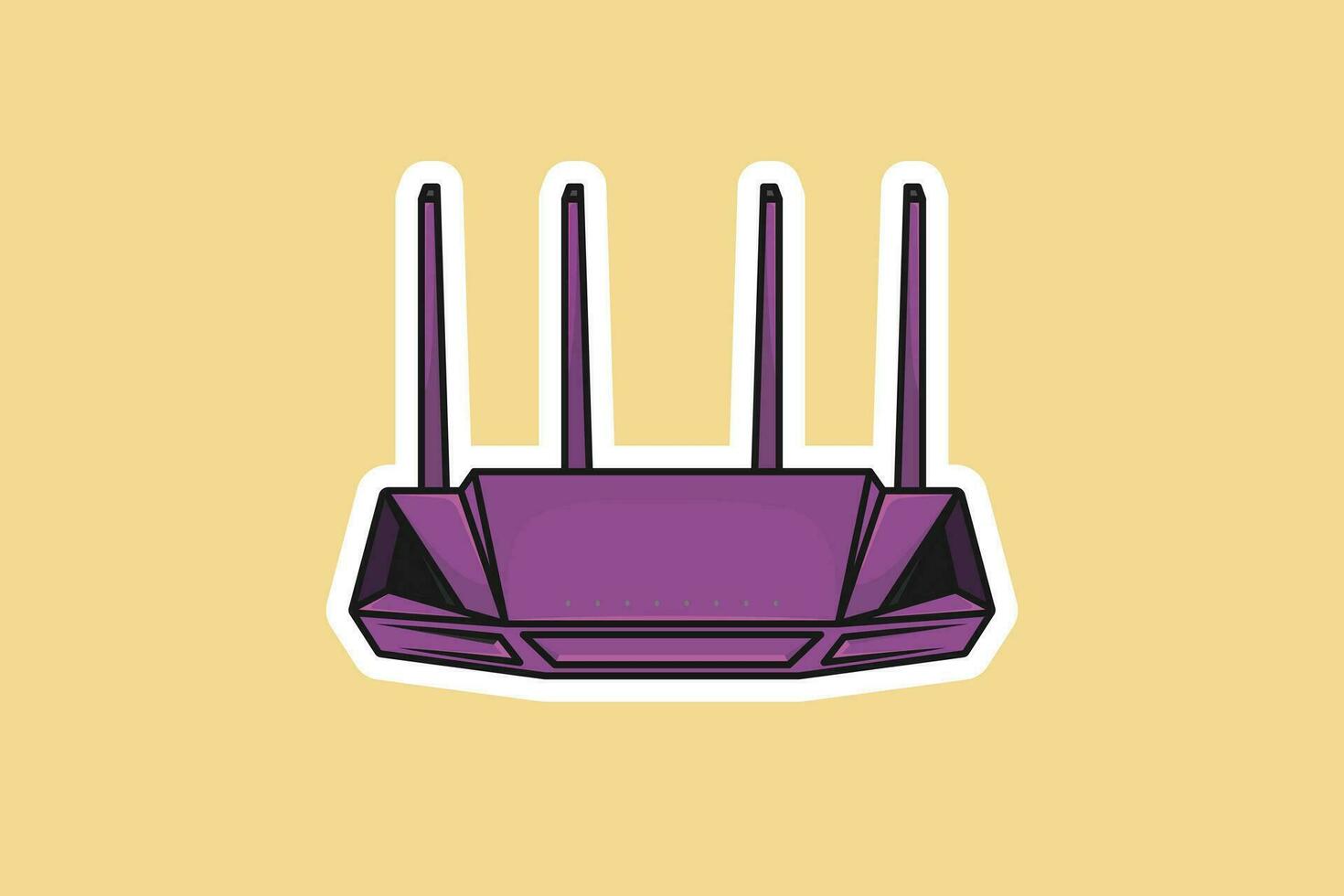 Modem Internet Router Sticker Technology Device vector illustration. Technology object icon concept. Wireless network router device sticker vector design with shadow.