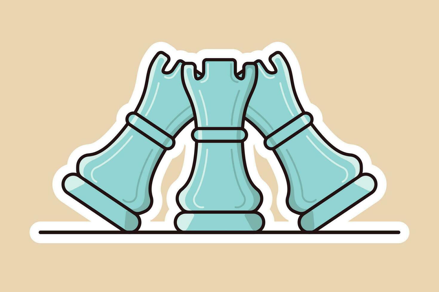 Chess Rook Pieces Sticker vector illustration. Sport board game object icon concept. Board game rook piece sticker vector design with shadow. Intellectual leisure activity symbol.
