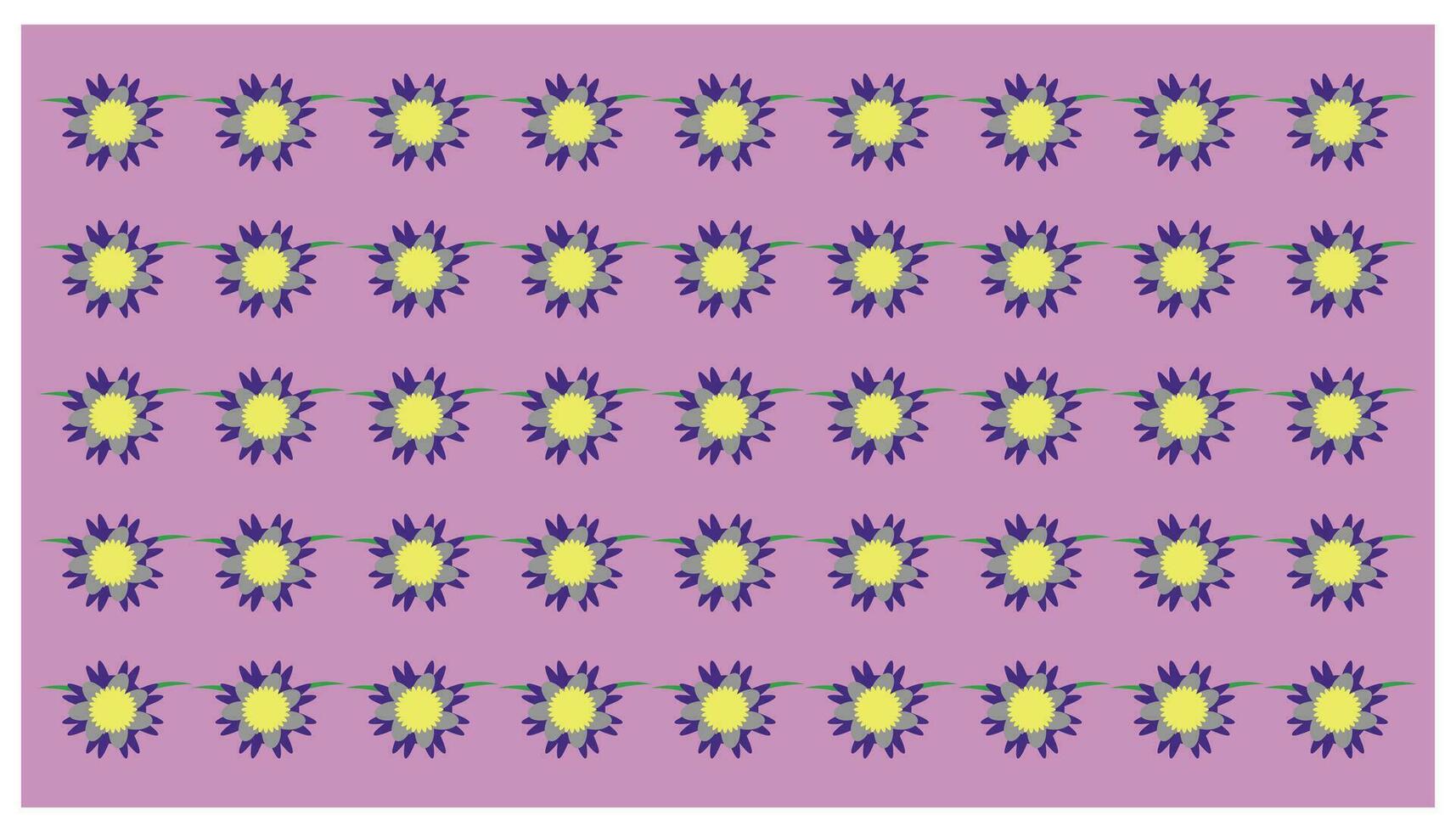 seamless floral pattern with purple flowers on a pink background. Abstract background with random plant patttern vector