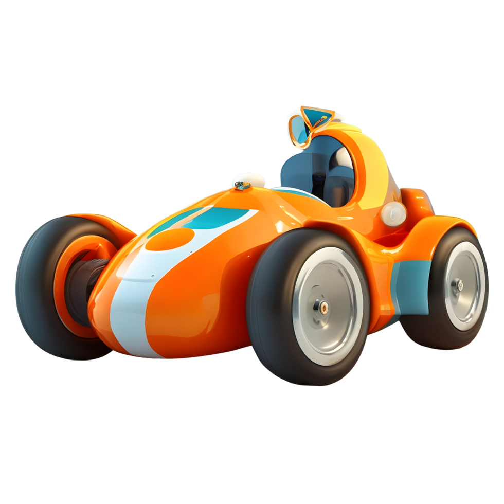 3D colorful racing kids car design AI generated png