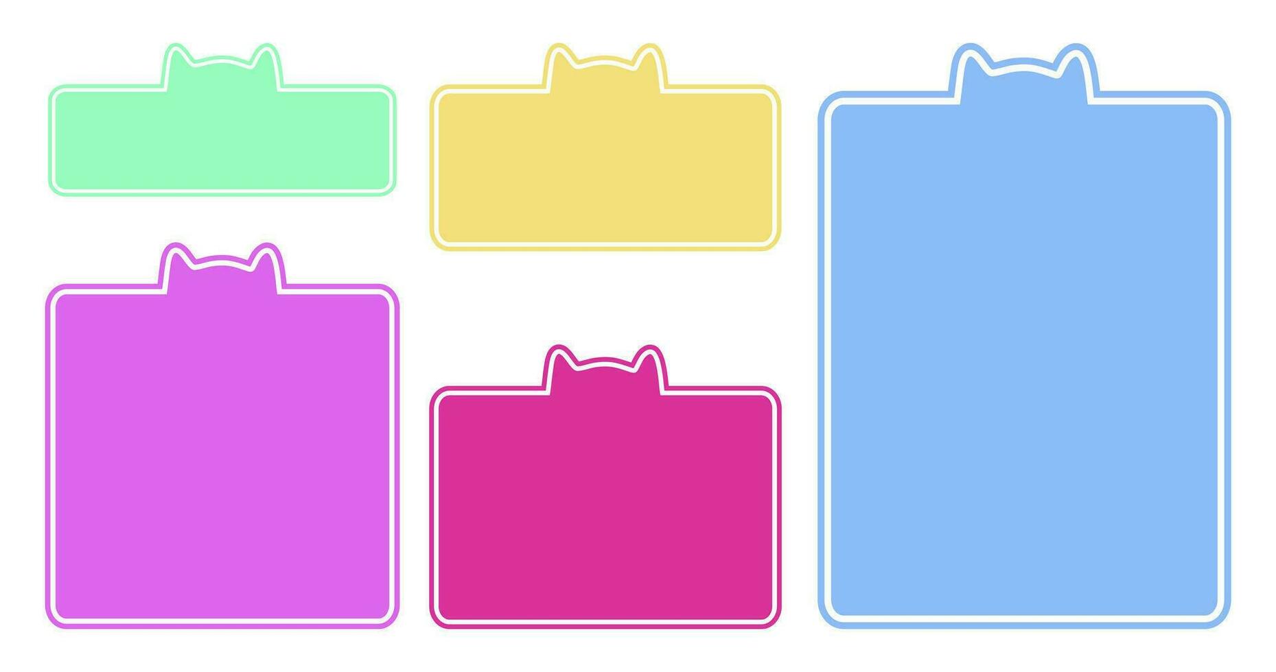 Cute Cat Text Box Notes Quote Background Pastel vector