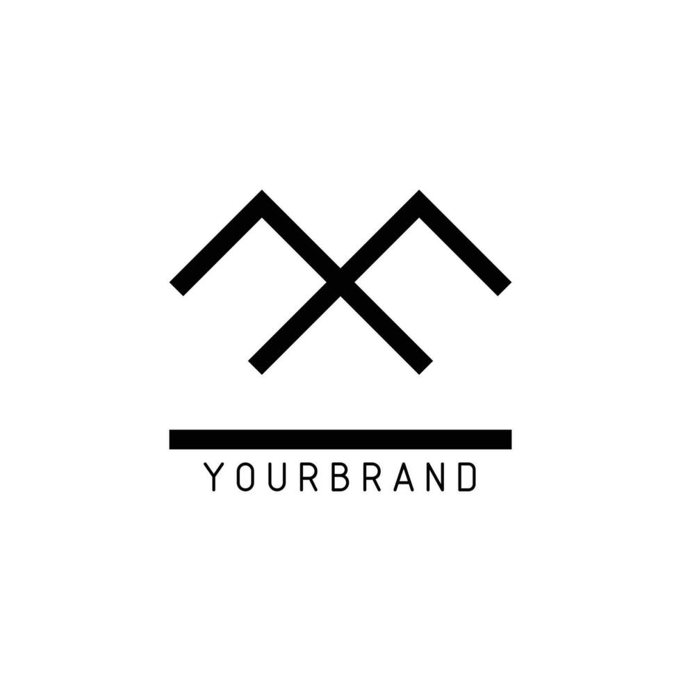 mountain logo minimalist design in black for company business symbol geometry concept vector