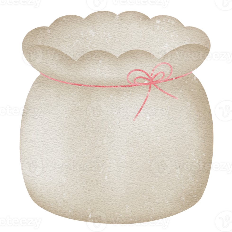 Canvas bag tied with rope png