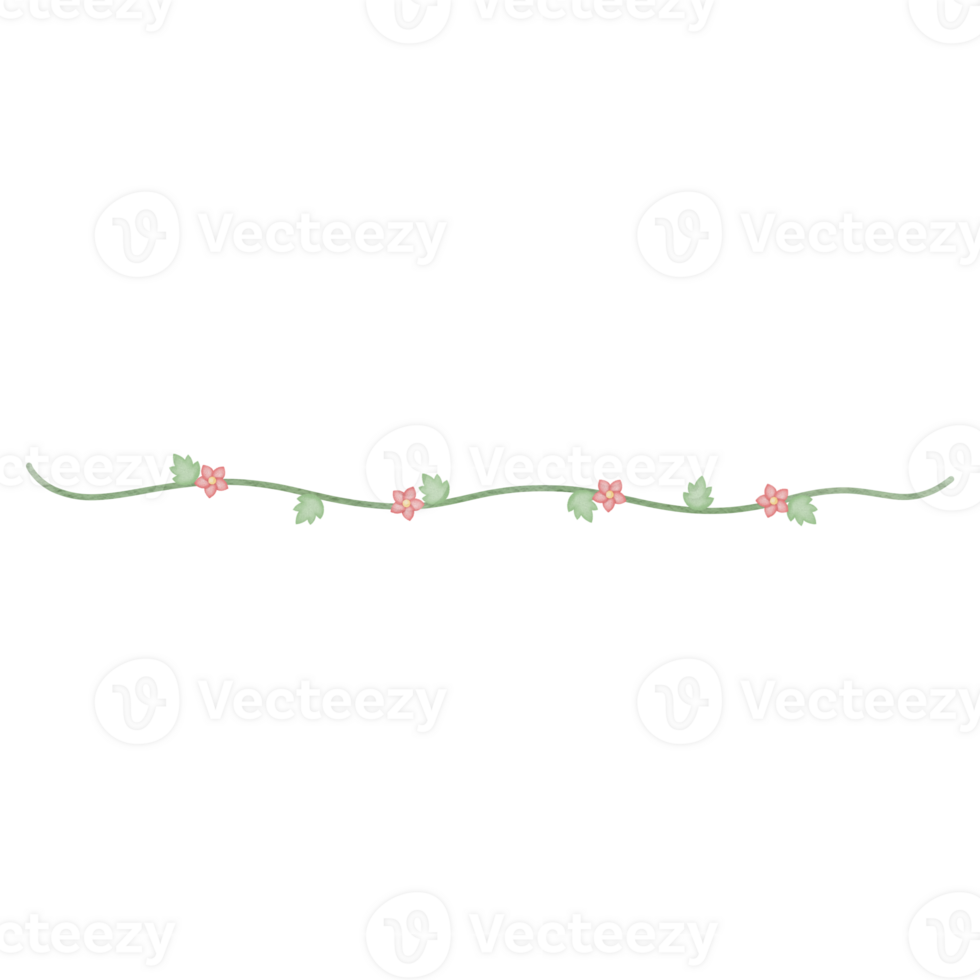Flower and green leaves. png