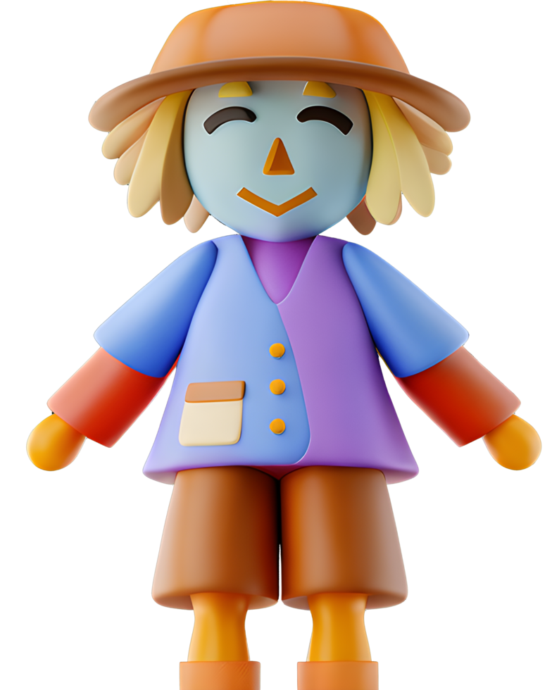 3D Illustration scarecrow png