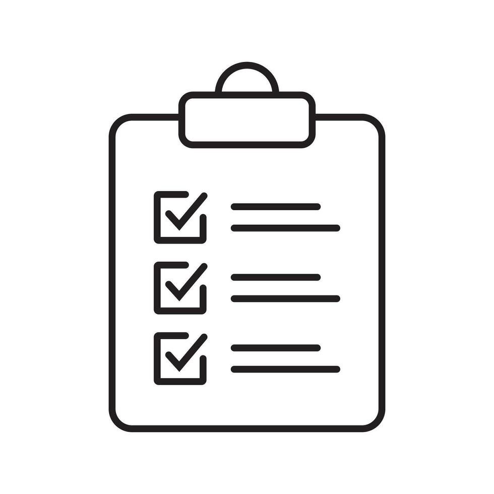 Clipboard line icon. Checklist sign symbol for web site and app design. vector