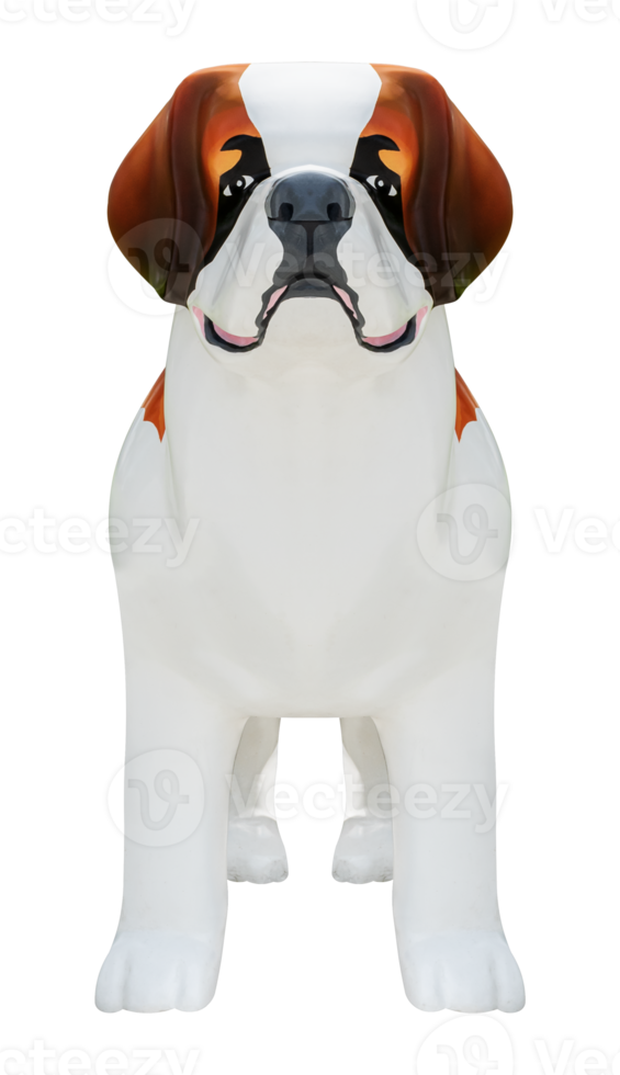 Front view statue Saint Bernard dog png