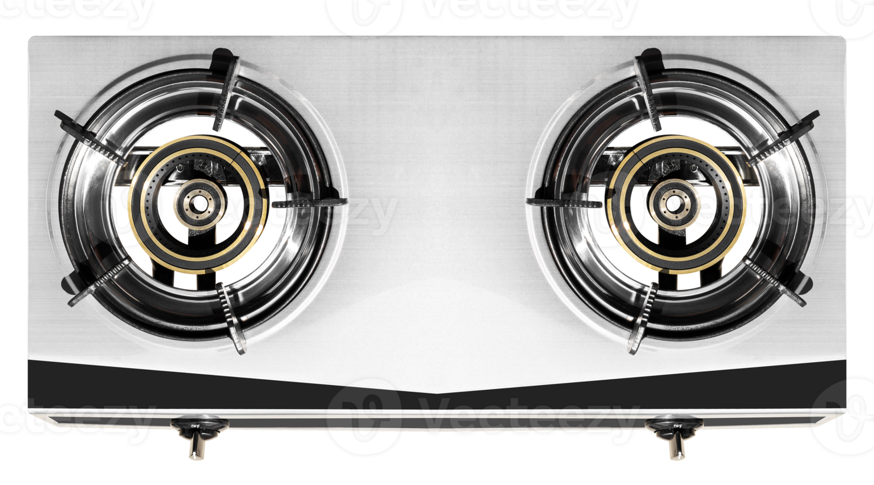 Top view two burner gas stove png