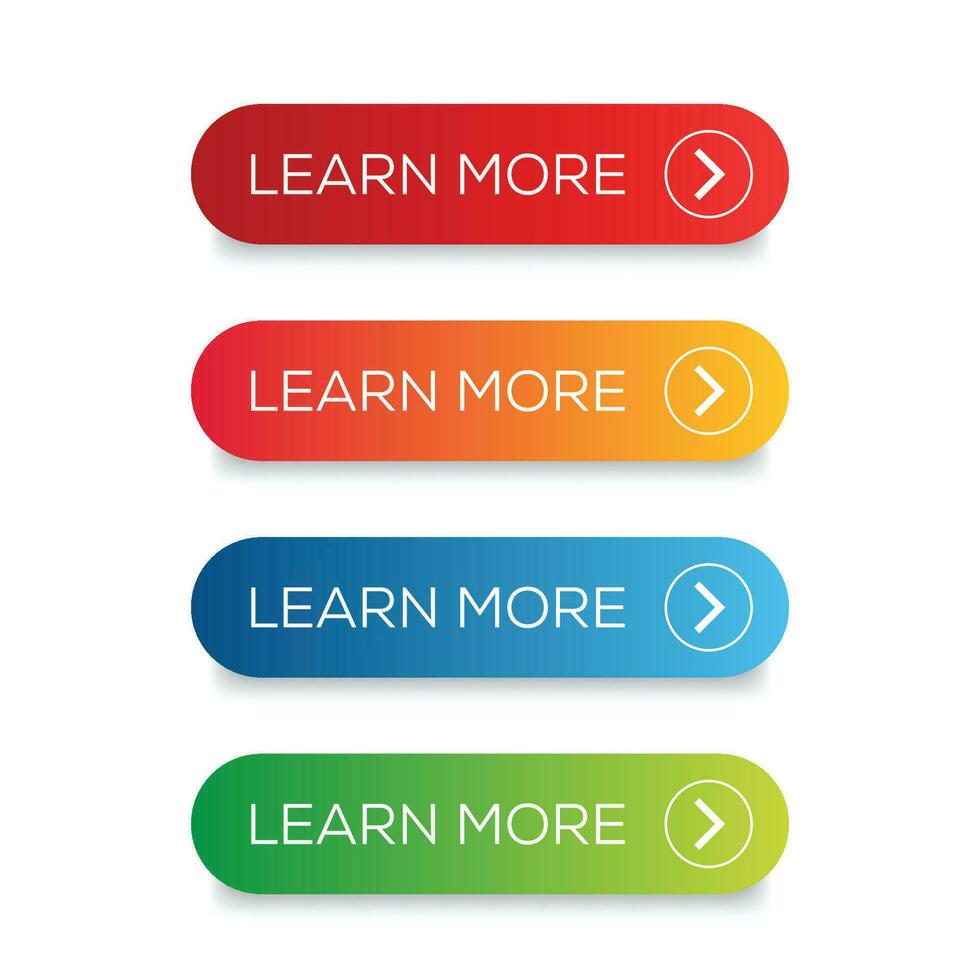 Learn More button set vector. Learn More web button set vector