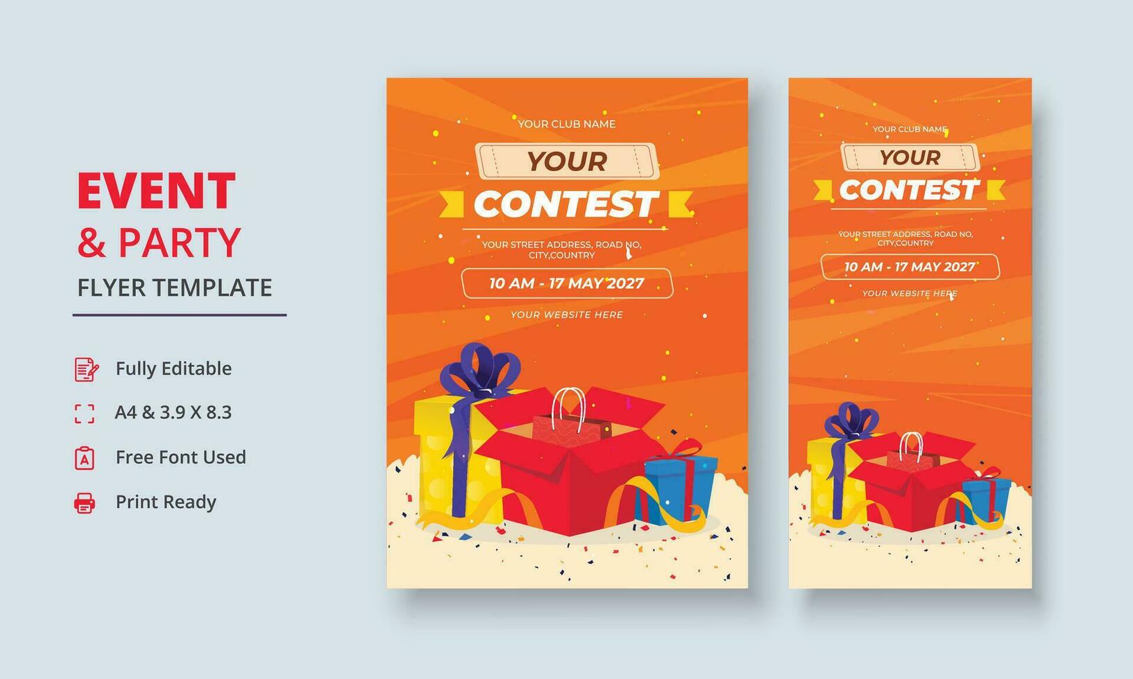 Contest Flyer, Competition Flyer, Contest Event Flyer, Contest DL Flyer, Roll Up Banner, Tournament Poster vector