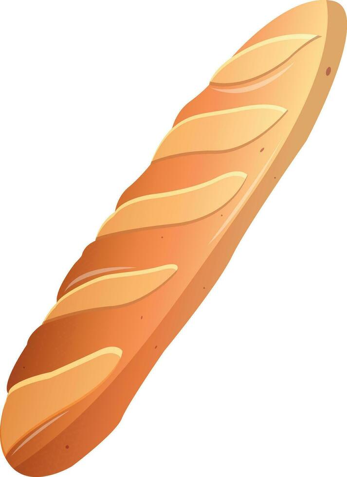 Baguette, baking bread, food vector cartoon illustration. Bread clipart for graphic resources for apps, menues.