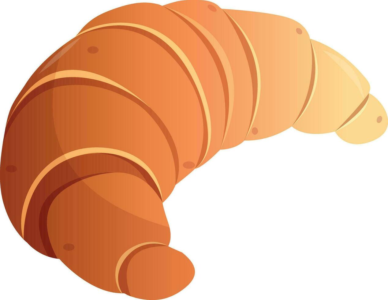 Croissant vector cartoon illustration, baking bread. Bread clipart for graphic resources for apps, menues.
