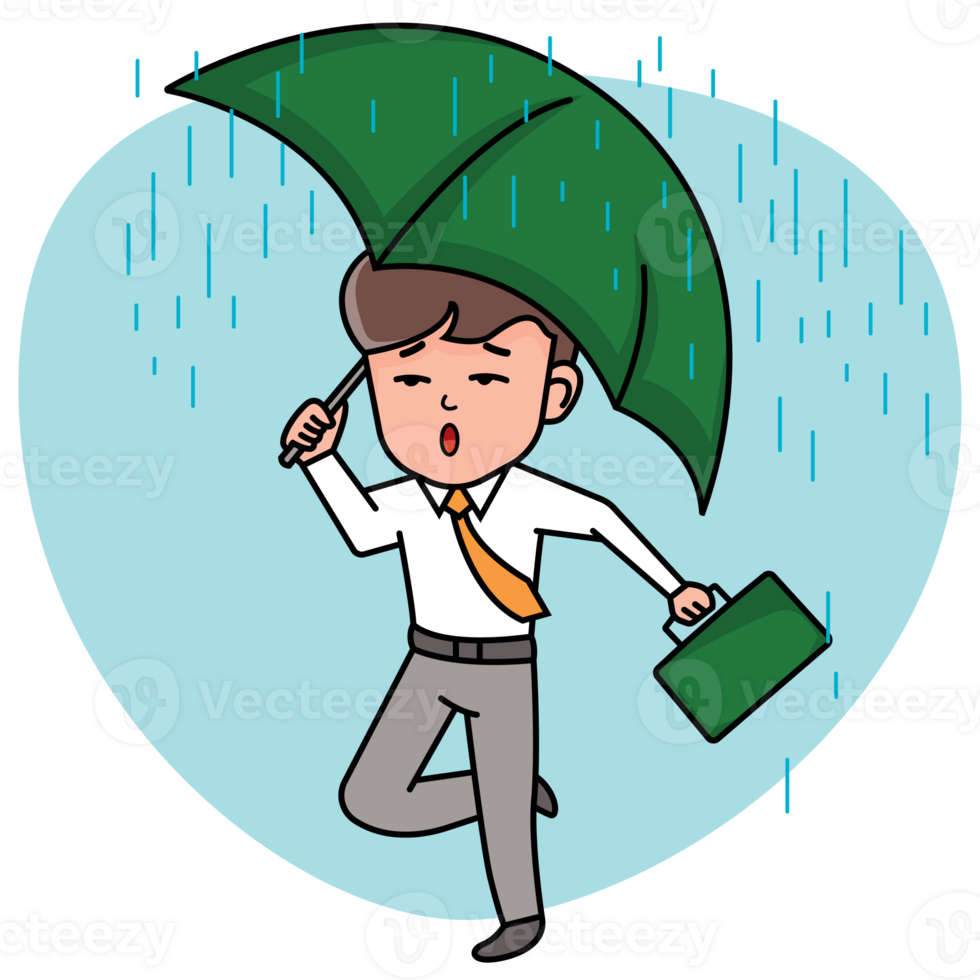 Businessman holds an umbrella png