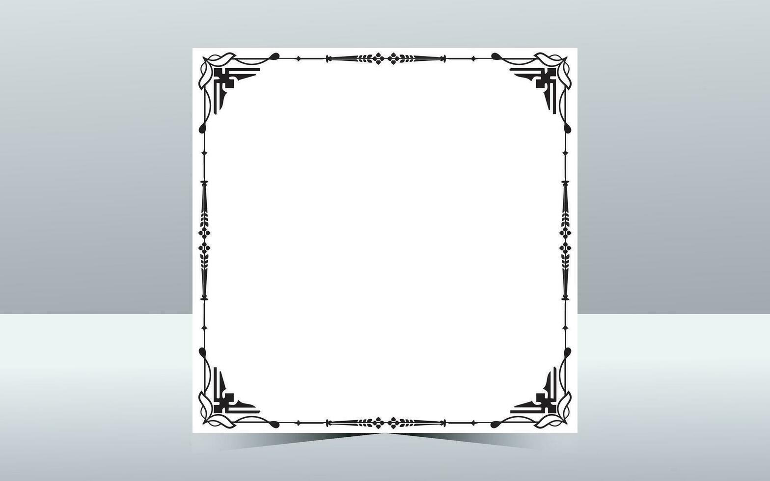 Abstract floral page frame design vector