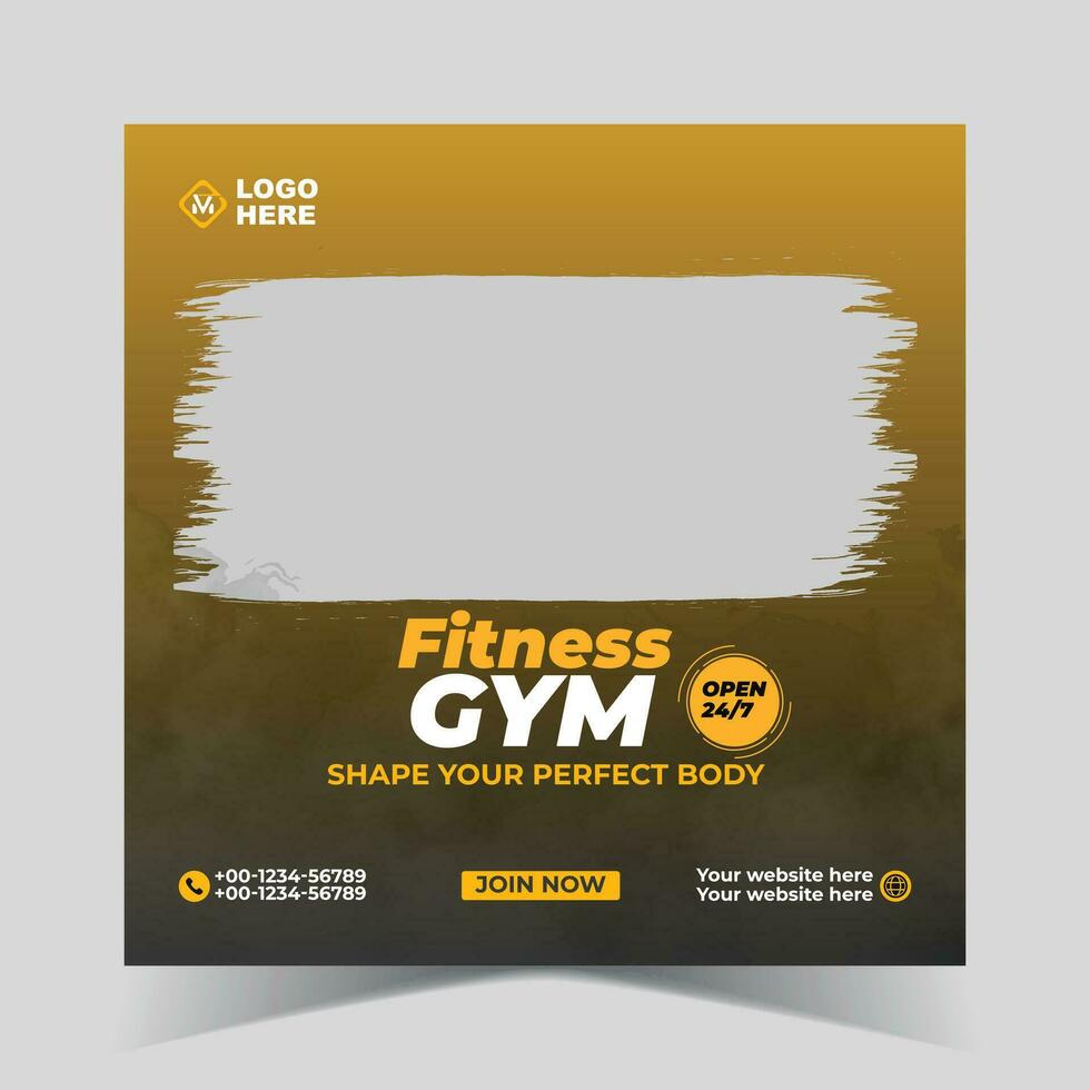 Vector Fitness gym social media post design template new and unique style