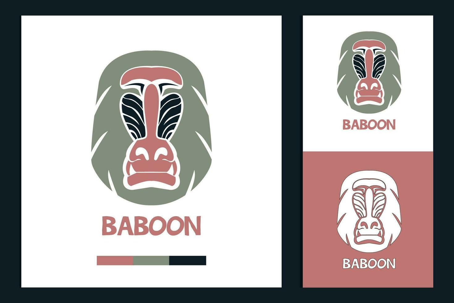 elegante y moderno babuino logo vector