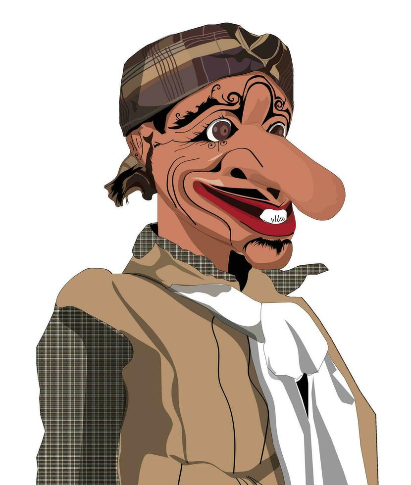 Wayang golek petruk vector