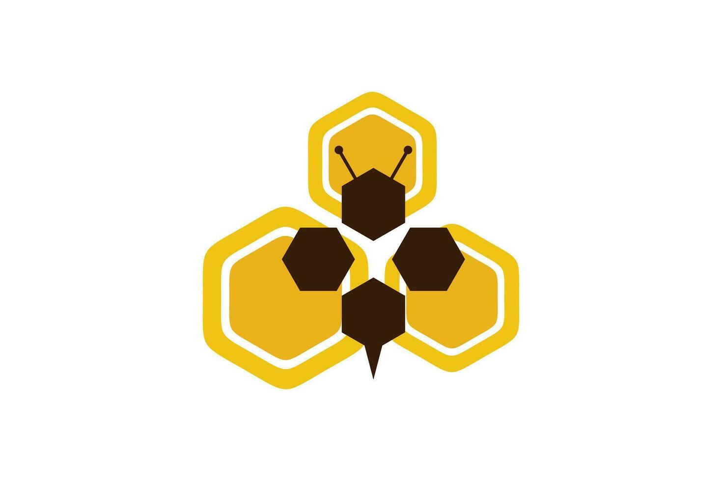 abeja logo diseño creativo concepto prima vector