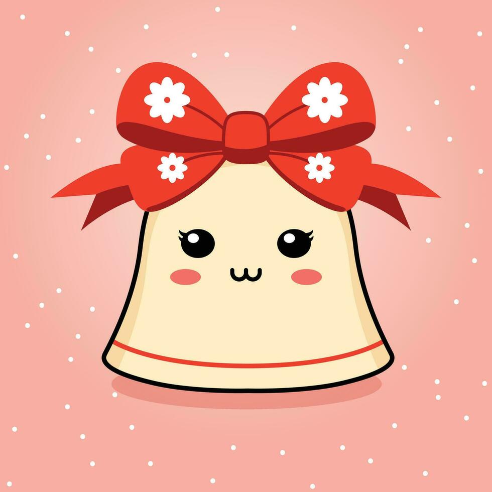 Christmas bell kawaii Christmas character vector
