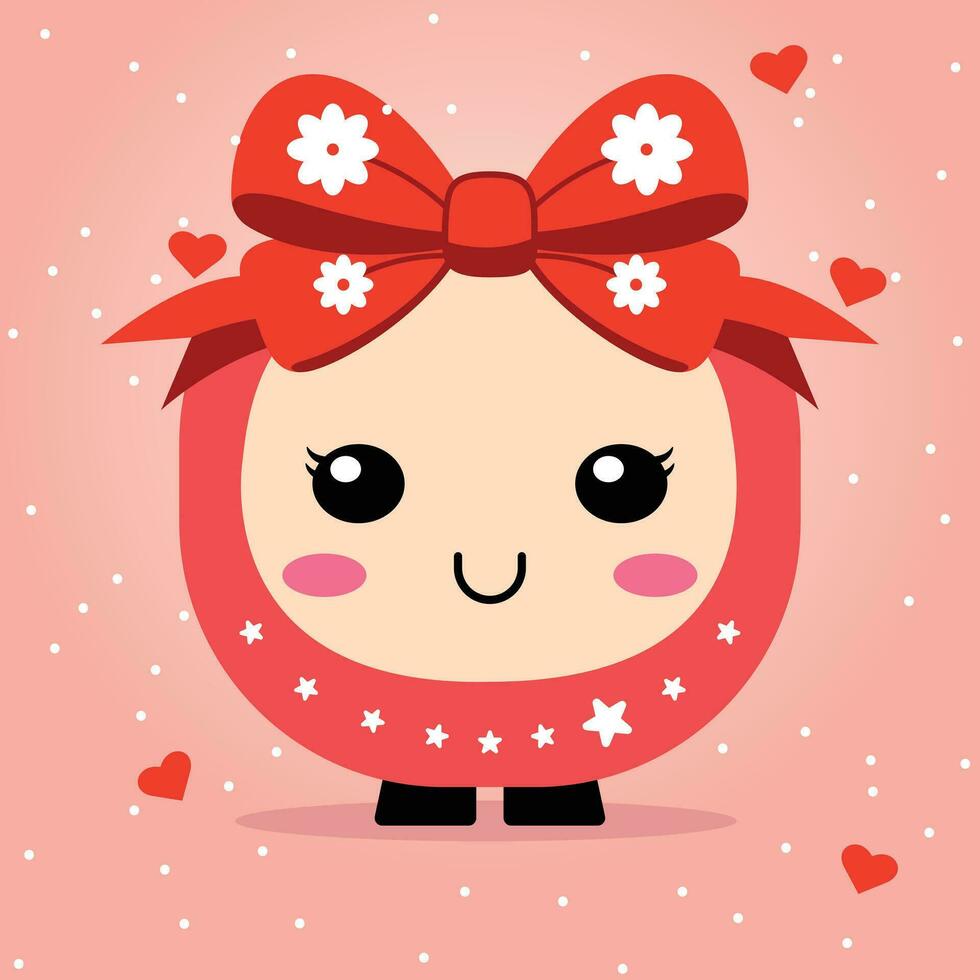 Christmas bell kawaii Christmas character vector