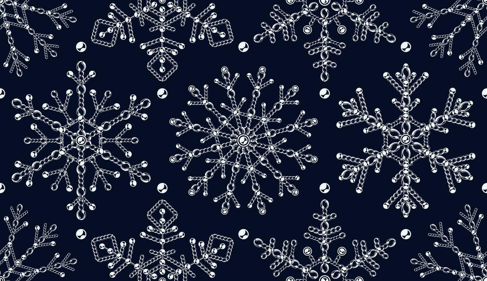 sin costuras modelo con copo de nieve hecho de cadenas vector