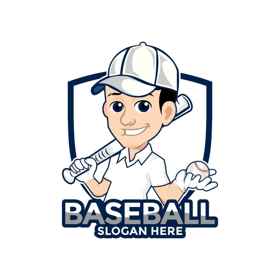 profesional béisbol jugador modelo logo diseño, béisbol logo vector icono