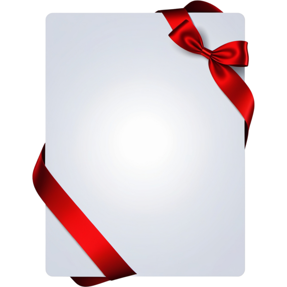 Gift card with ribbon. AI Generative png