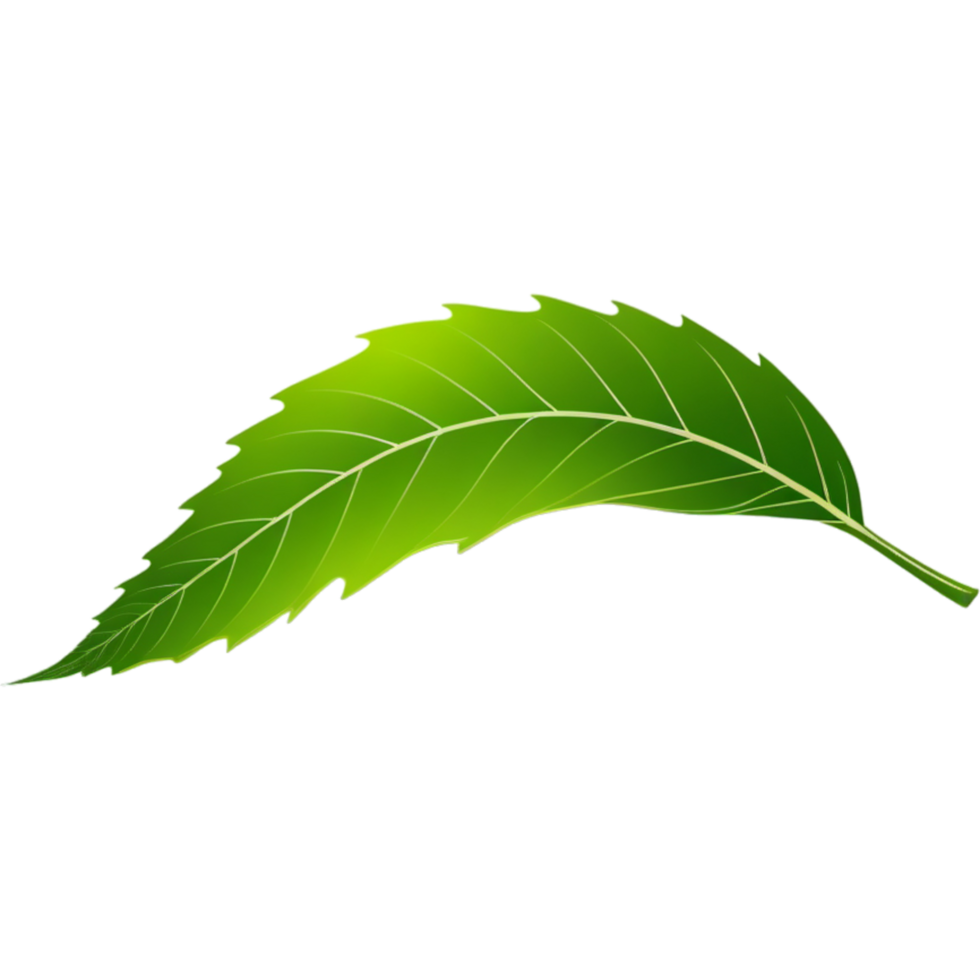 Abstract green leaf. AI Generative png