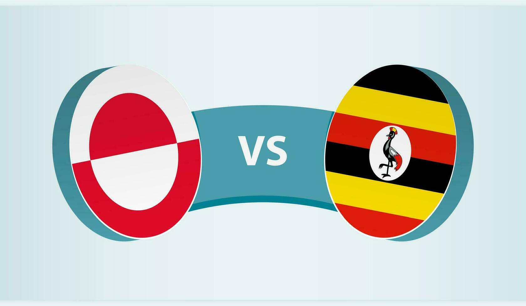 Greenland versus Uganda, team sports competition concept. vector