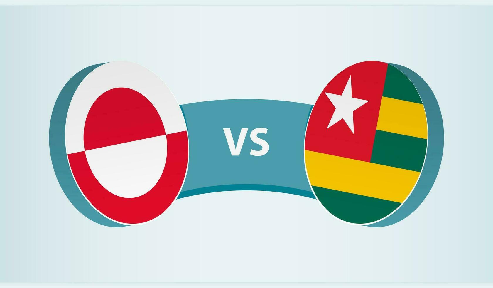 Greenland versus Togo, team sports competition concept. vector