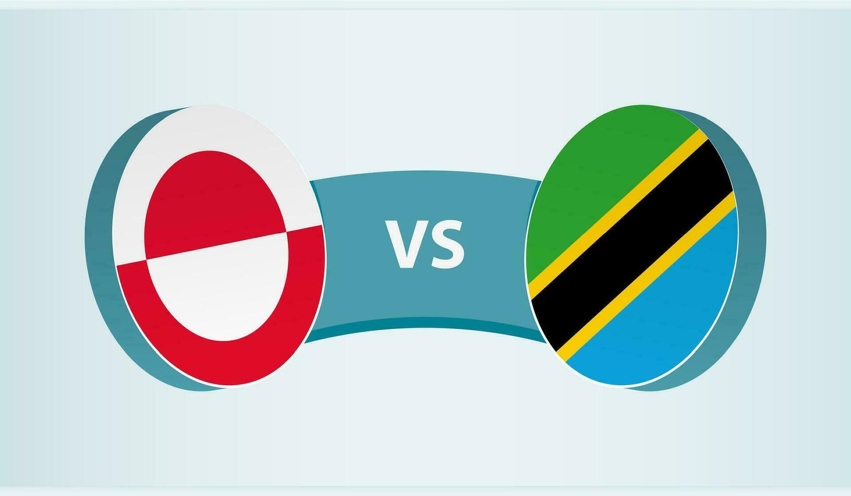 Groenlandia versus Tanzania, equipo Deportes competencia concepto. vector