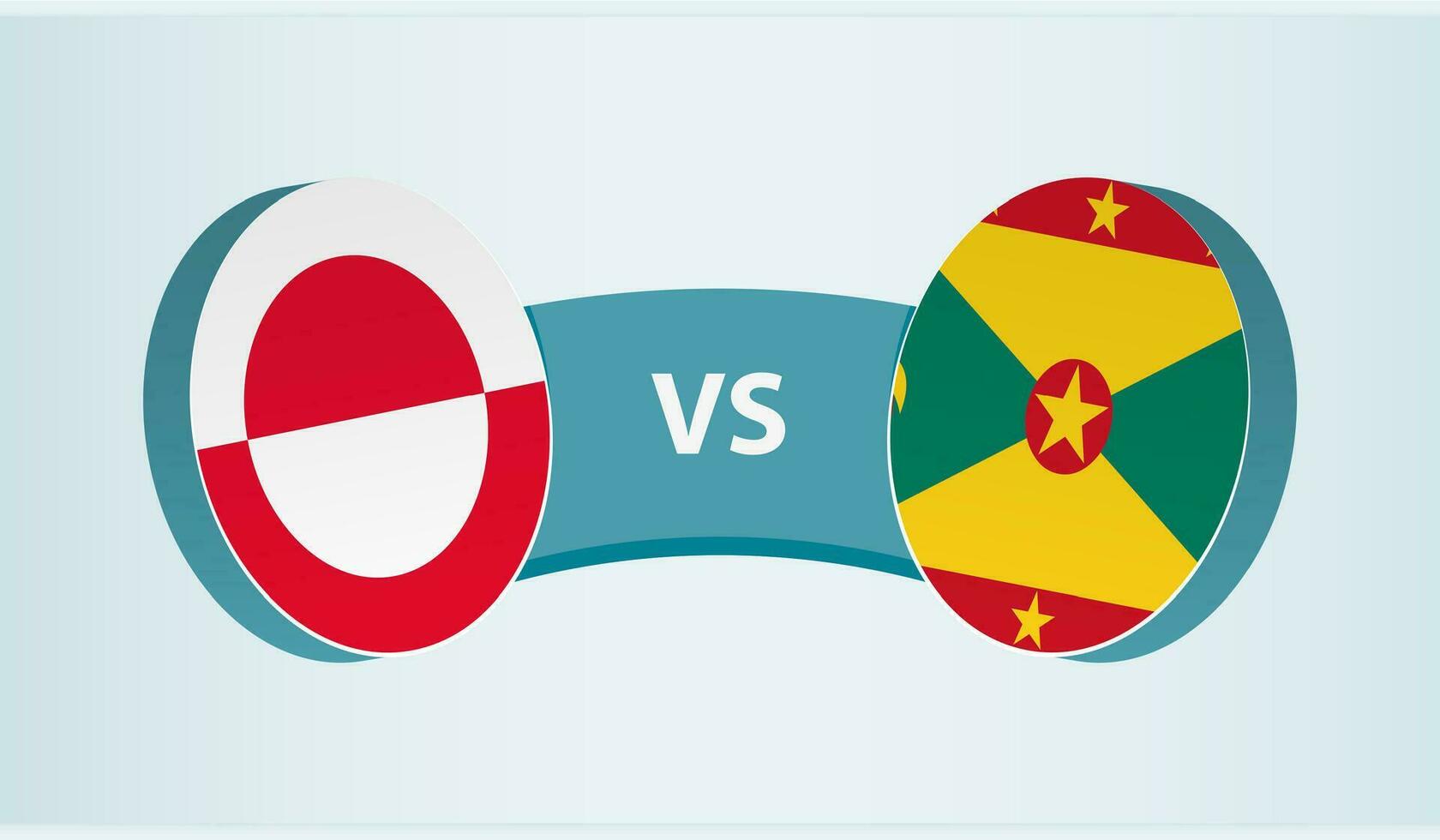 Greenland versus Grenada, team sports competition concept. vector